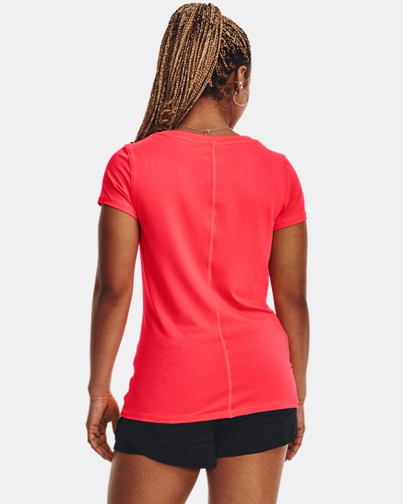 Tee-shirt à manches courtes HeatGear® Armour pour femme, Red, pdpMainDesktop image number 1